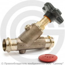 Клапан запорный (вентиль) Ду-25 Ру-16 (Т<90°С) наклонный свободного потока с SC-Contur 28 2238.5 Viega