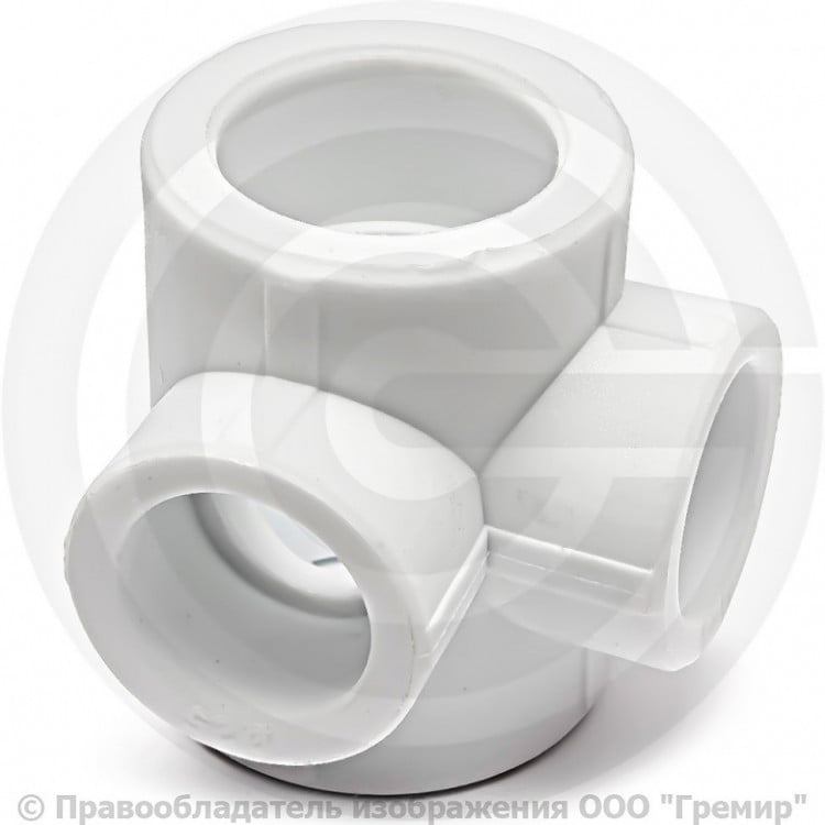 Тройник полипропиленовый PP-R 2-двухплоскостной внутренняя пайка Дн 25 ...