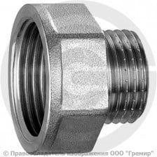 Футорка обратная нержавеющая AISI 304 Ду 40-25 (1 1/2"-1")