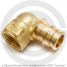 Угольник латунный для PE-X труб Дн 25-1" ВР (ВН) GX129 Giacomini