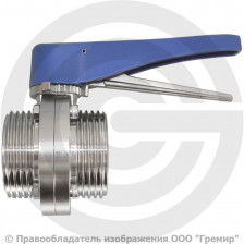 Затвор резьбовой поворотный с нержавеющим диском с рукояткой Ду-40 (1 1/2") Ру-8 NK-DZm40/4