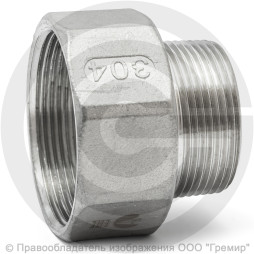 Футорка обратная нержавеющая AISI 304 Ду 40-32 (1 1/2"-1 1/4")