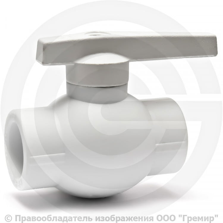 Кран шаровой полипропиленовый PP-R Дн 20 внутренняя пайка серый ...