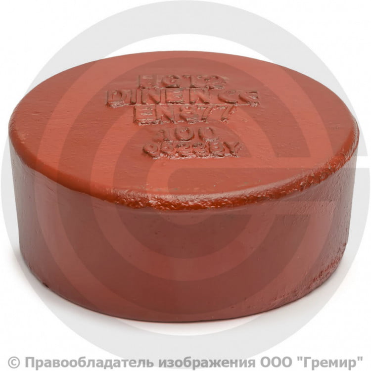 Заглушка чугунная SML Ду-100 торцевая безраструбная Китай | Гремир