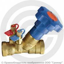 Клапан балансировочный ручной латунный муфтовый Ду-20 Ру-25 ВР (ВН) Kvs=5.33 м3/ч с дренажем серии VIR 9515 АДЛ