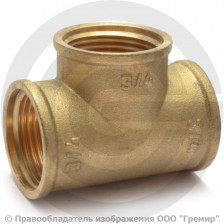 Тройник латунный ВР (ВН) Ду-40 (1 1/2") STOUT