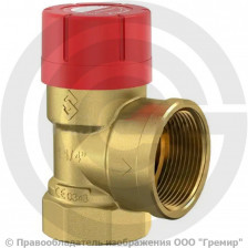 Клапан предохранительный пружинный латунный Ду 15-20 (G1/2"-G3/4") ВР (ВН) Рср=2.5бар (Т<120°С) Prescor TRD Flamco