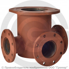 Тройник с пожарной подставкой фланцевый ППТФ стальной Ду 200-200 Ру-10 КЗПО