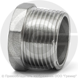 Заглушка нержавеющая AISI 304 6-ти гранная НР (НАР) Ду-10 (3/8")