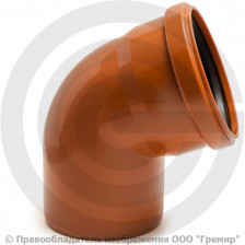 Отвод НПВХ (ПВХ) с раструбом коричневый Дн 160 67гр б/нап в/к Ostendorf KGB