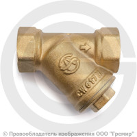 Фильтр сетчатый Y-образный латунный Ду-15 (1/2") Ру-20 ВР (ВН) (Т<150°С) под пломбу Aquasfera 4001