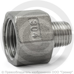 Футорка обратная нержавеющая AISI 304 Ду 10-8 (3/8"-1/4")