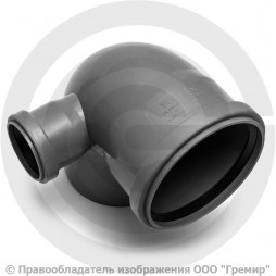 Отвод PP-H с выходом левый серый Дн 110-50 87гр б/нап в/к RTP (РосТурПласт) 2