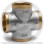 Крестовина латунная ВР (ВН) Ду-15 (1/2") никель Aquasfera