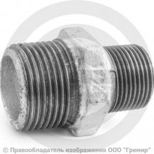 Ниппель чугунный переходной оцинкованный НР (НАР) Ду 32-25 (1 1/4"-1") Fittex PLUS