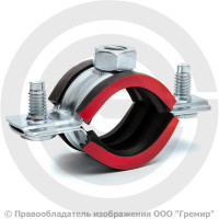 Хомут крепежный оцинкованный с резиновой прокладкой Ду-20 (Дн 26-30) (3/4") ±2мм М8 б/к