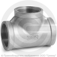 Тройник муфтовый резьбовой нержавеющий AISI 304 ВР (ВН) Ду-32 (1 1/4") Тройник муфтовый резьбовой нержавеющий AISI 304 ВР (ВН) Ду-32 (1 1/4")