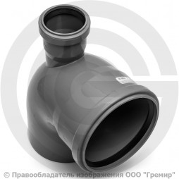 Отвод PP-H с выходом фронтально-вверх серый Дн 110-50 87гр б/нап в/к RTP (РосТурПласт) 2 Отвод PP-H с выходом фронтально-вверх серый Дн 110-50 87гр б/нап в/к RTP (РосТурПласт) 2