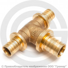 Тройник бронзовый переходной для PE-X труб Дн 25-20-20 RAUTITAN PLATINUM RX Rehau