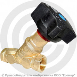 Клапан балансировочный ручной латунный муфтовый Ду-20 Ру-16 ВР (ВН) Kvs=6м3/ч без ниппелей STAD.BY-3 Цветлит