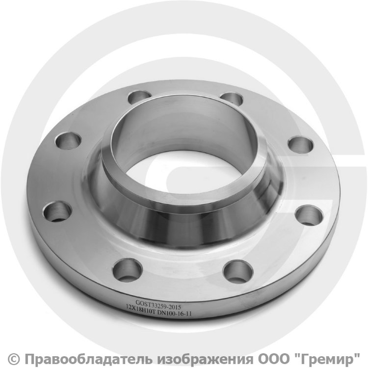 Фланец воротниковый нержавеющий 100-10-11-1-B-12х18н10т-IV ГОСТ 33259 ...