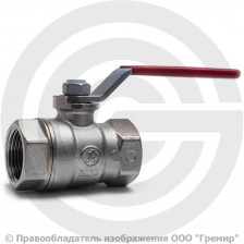 Кран латунный Ду-40 (1 1/2") Ру-30 ВР (ВН) никель полнопроходной рычаг Itap Ideal 090