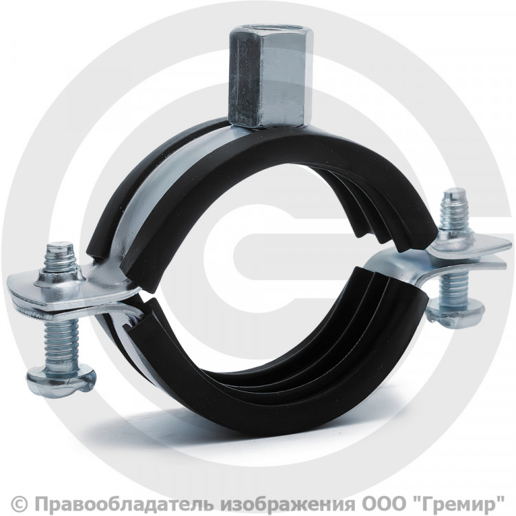 Хомут крепежный оцинкованный Ду-32 (Дн 38-43) (1 1/4") М8/М10 с ...