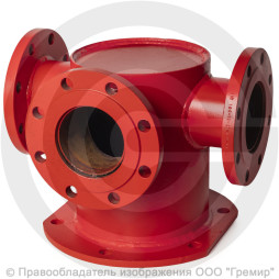 Тройник с пожарной подставкой фланцевый ППТФ стальной Ду 200-65 Ру-10 КЗСД