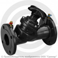 Клапан балансировочный ручной чугунный фланцевый Ду-400 Ру-16 Kvs=3050м3/ч с измерительными ниппелями MNF-R Ридан